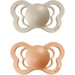 BIBS Couture natural rubber orthodontic pacifier 2pcs 1×1 pcs - size 2, plum/peach pink