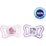 Chicco Soother Physio Light Silicone Soother 6-16m+, Pink 2pcs 1×2 pcs, Soothing Soother (6-16m.+)