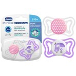 Chicco Soother Physio Light Silicone Soother 6-16m+, Pink 2pcs 1×2 pcs, Soothing Soother (6-16m.+)