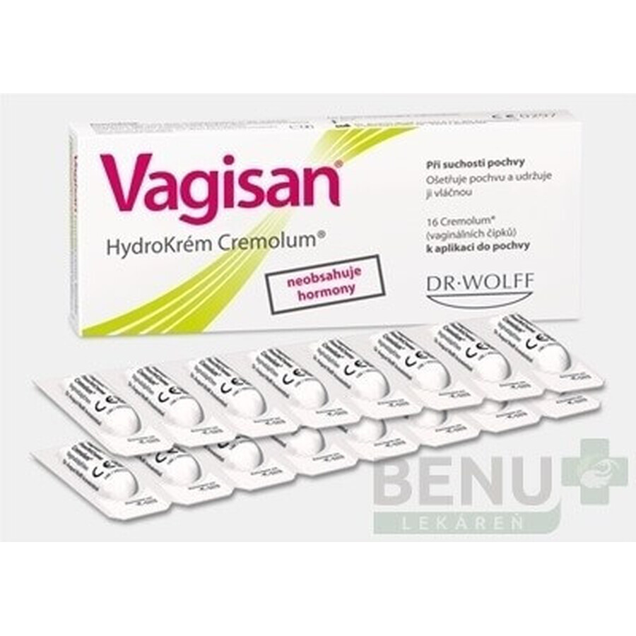 Vagisan HydroCream Cremolum 1×16 stuks, vaginale zetpillen