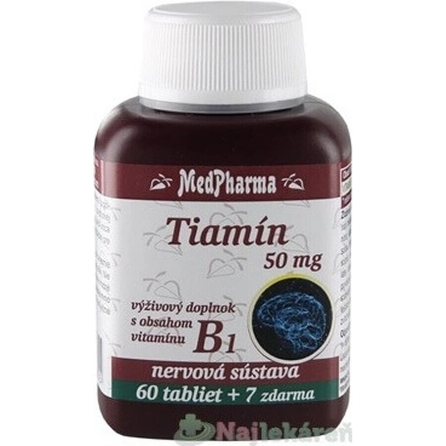 MedPharma TIAMINE 50 mg (vitamine B1) 1×67 tbl, 60+7 gratis