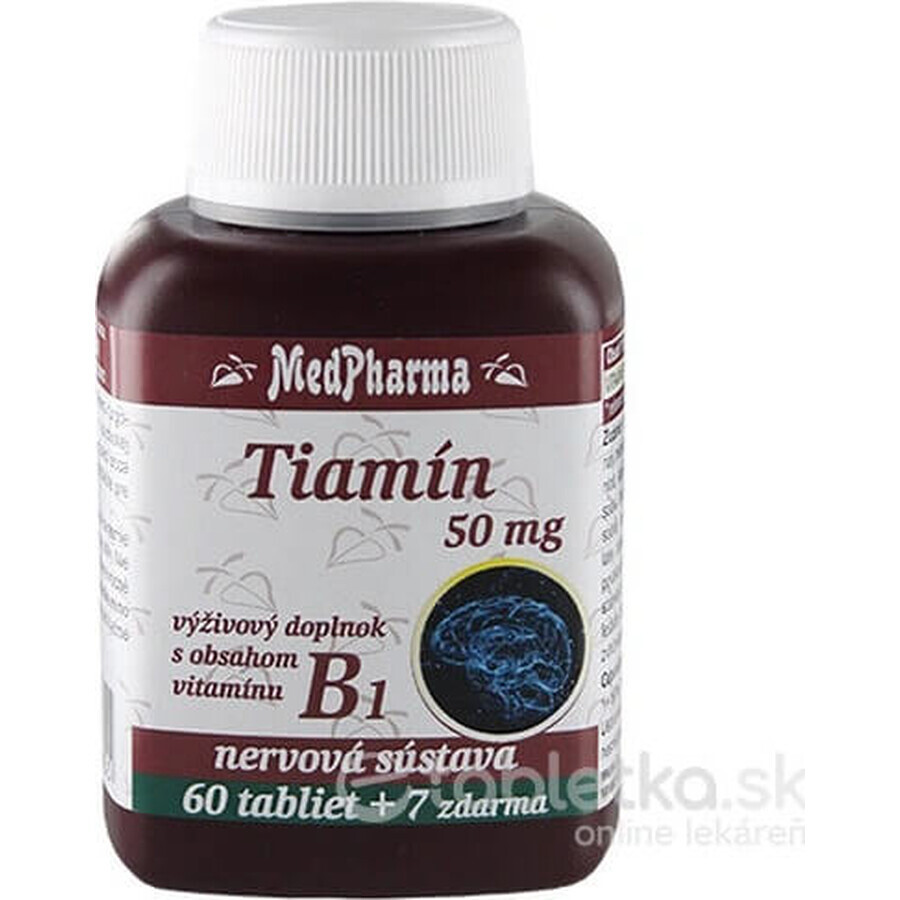 MedPharma TIAMINE 50 mg (vitamine B1) 1×67 tbl, 60+7 gratis