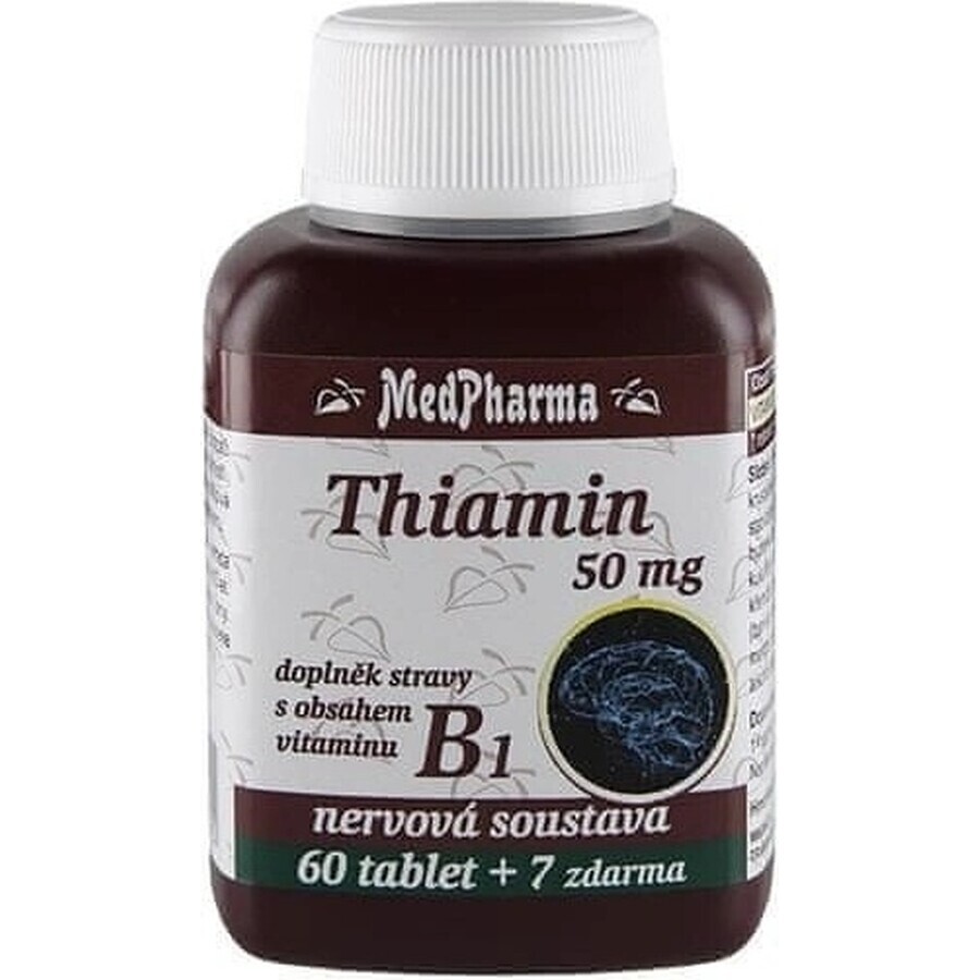 MedPharma TIAMINE 50 mg (vitamine B1) 1×67 tbl, 60+7 gratis