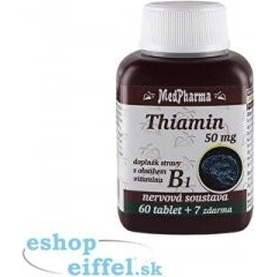 MedPharma TIAMINE 50 mg (vitamine B1) 1×67 tbl, 60+7 gratis