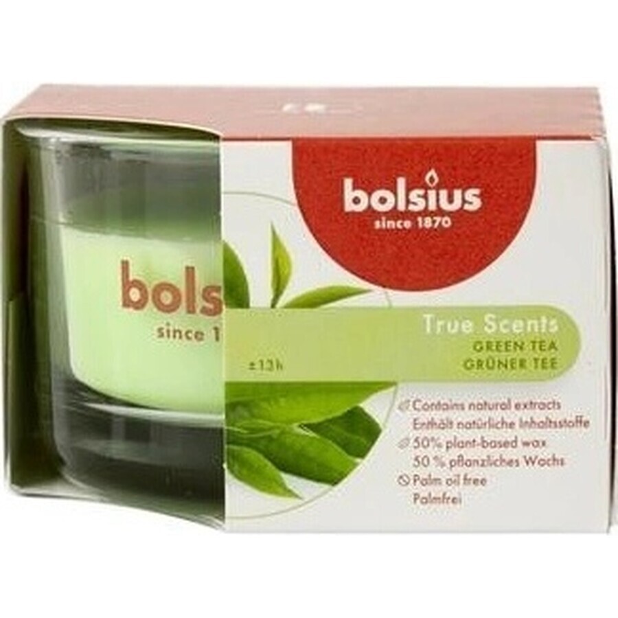 Bolsius Aromatic 2.0 Bougie parfumée en verre au thé vert 1×1 pc, taille 80 x 50 mm