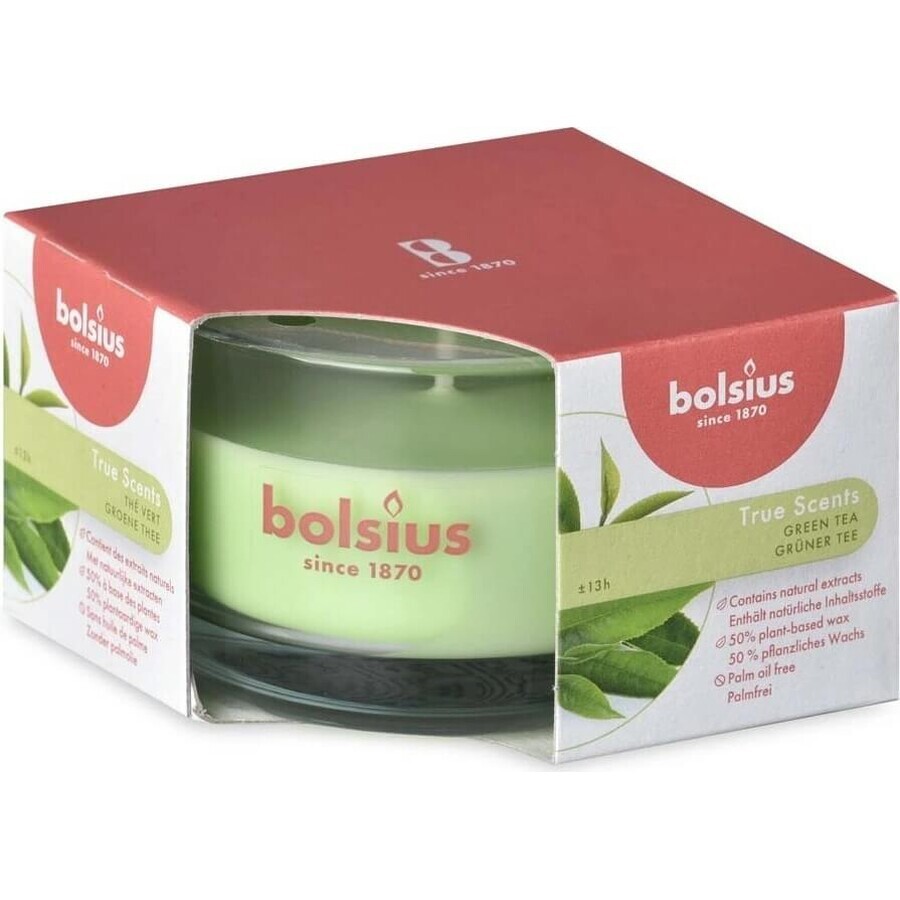 Bolsius Aromatic 2.0 Bougie parfumée en verre au thé vert 1×1 pc, taille 80 x 50 mm