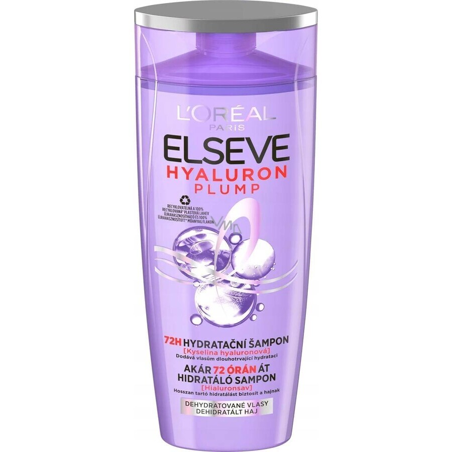 L'Oréal Paris L'Oréal Paris Elseve Elseve Hyaluron Plump 72H Shampoo idratante con acido ialuronico 1×250 ml, shampoo idratante