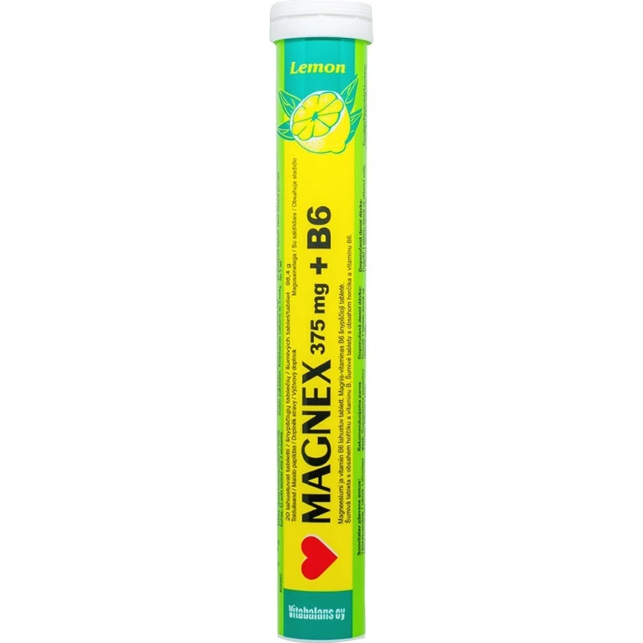 Vitabalans MAGNEX 375 mg + B6 effervescente 1×20 tbl, magnesio + B6 per sportivi