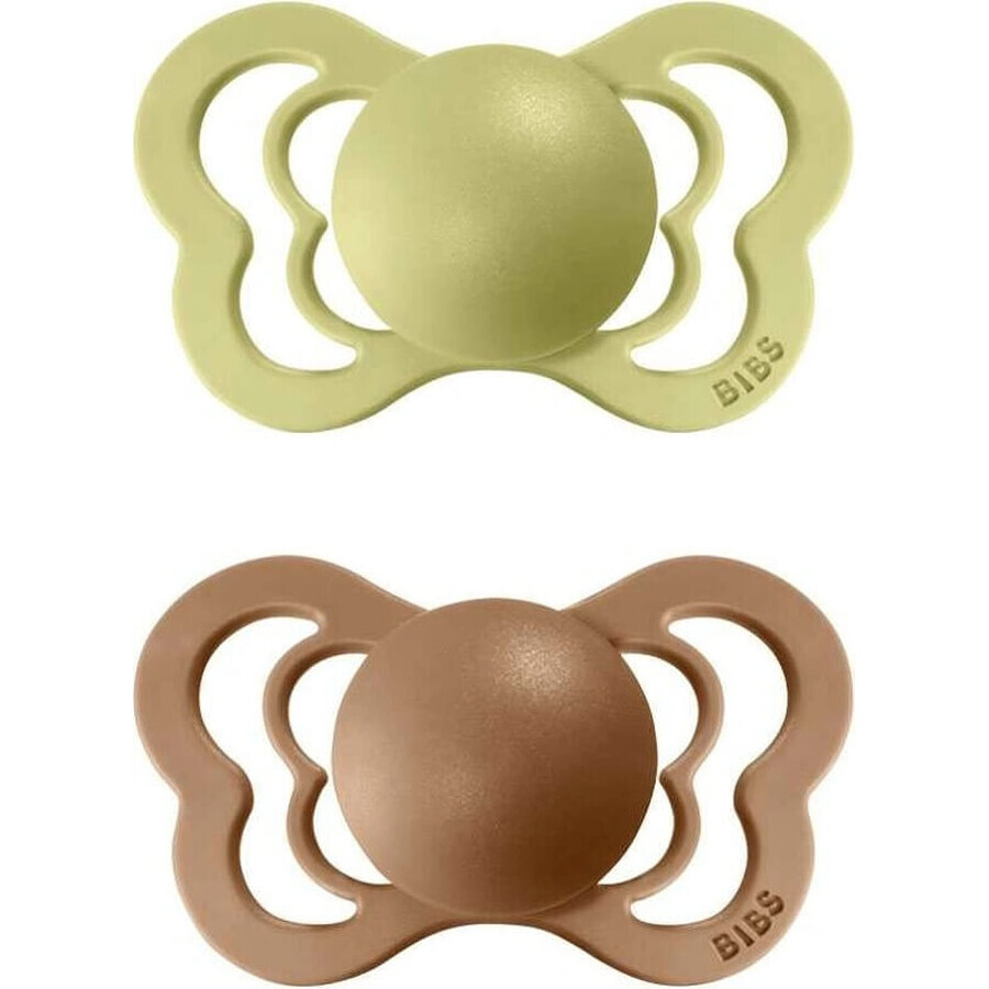 BIBS Couture meadow/earth 1×2pcs silicone orthodontic soothers - size 1