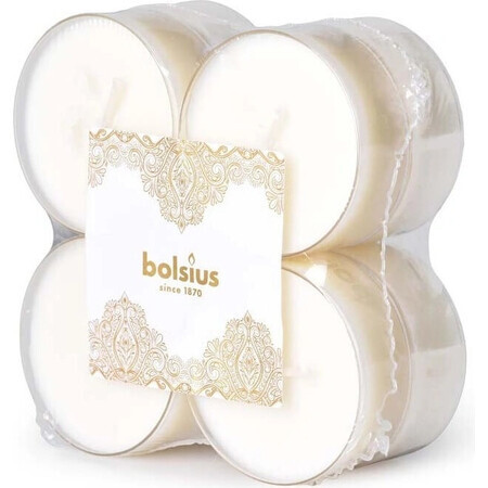 Bolsius Tea Maxi Golden Lace Candele profumate Golden Lace 1×8 pezzi, candele bianche