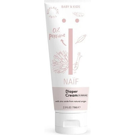 NAÏF Crema para la dermatitis del pañal en bebés y niños sin perfume 1×75 ml, crema para la dermatitis del pañal