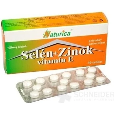 Naturica SELENIUM + ZINC, vitamine E 1×30 tbl, voedingssupplement