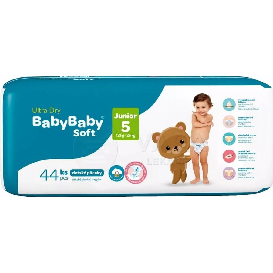 BabyBaby Soft Ultra-Dry Junior 12-25 kg 1×44 unidades, pañales para bebés