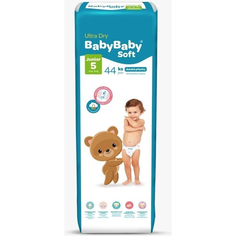 BabyBaby Soft Ultra-Dry Junior 12-25 kg 1×44 unidades, pañales para bebés