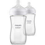 Philips AVENT Natural Response Bottiglia in vetro 240 ml, 1m+ 2 pz 1×2 pz 1×2 pz, vetro