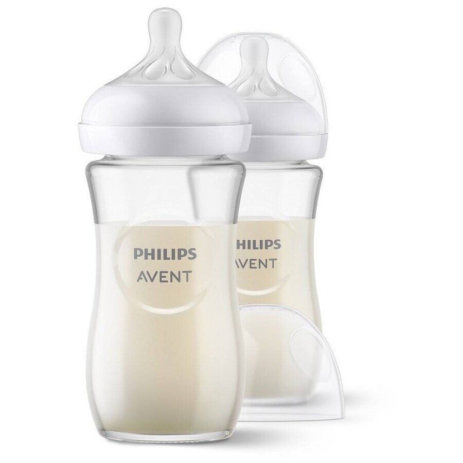 Philips AVENT Natural Response Bottiglia in vetro 240 ml, 1m+ 2 pz 1×2 pz 1×2 pz, vetro