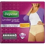DEPEND SUPER S/M für Frauen 1×10 Stück, elastische Schlüpfer, Hüftumfang 70-105 cm
