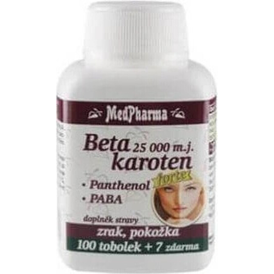 MedPharma BETAKAROTEN 10 000 m.j.+Panthénol +PABA 1×37 cps, complément alimentaire