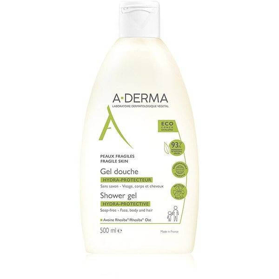 A-DERMA HYDRA-PROTECTEUR HYDRATING SHOWER GEL 1×500 ml, zeepvrije hydraterende douchegel