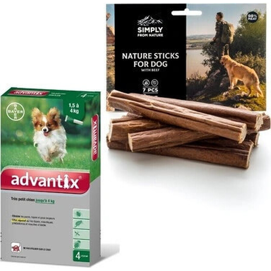 Advantix Spot-on voor honden tot 4 kg 4×0,4 ml, pipet