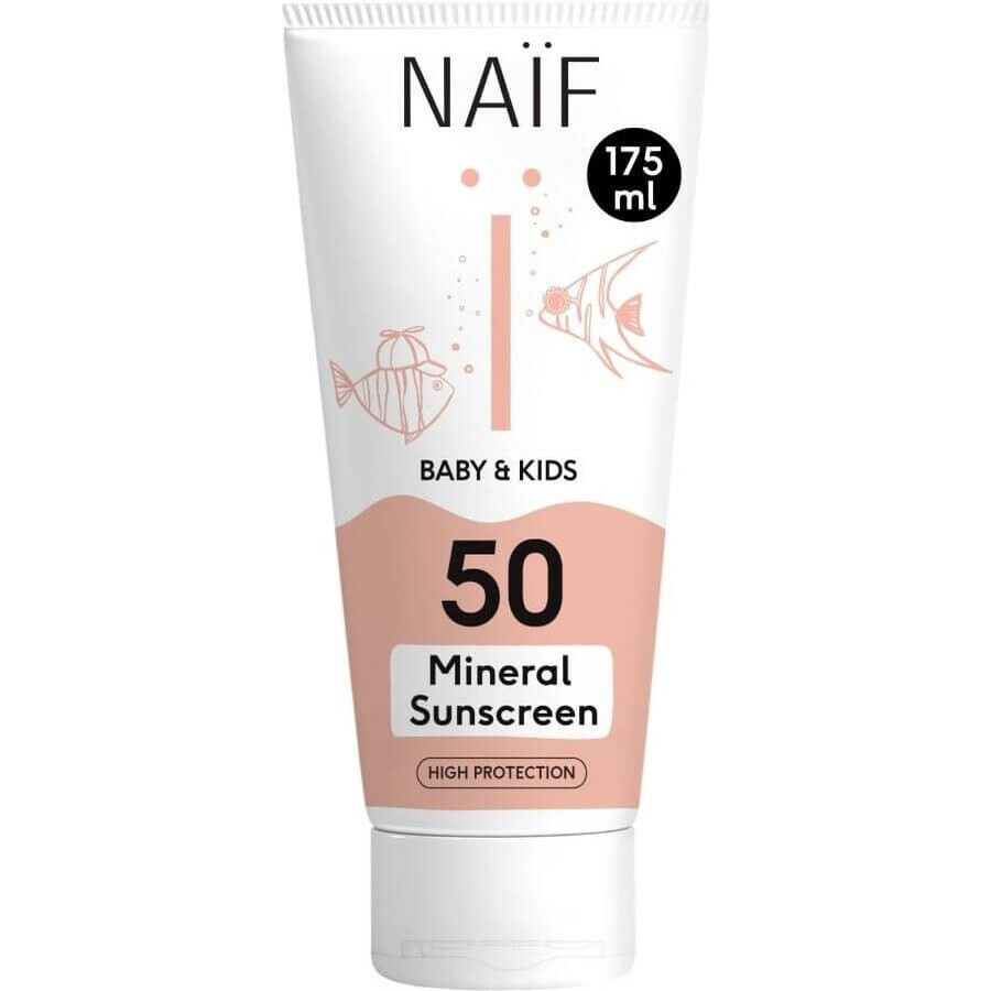 NAÏF Beschermende Zonnebrandcrème SPF 50 voor Kinderen en Baby's 1×175 ml, zonbescherming