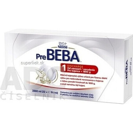 PreBEBA 1 DISCHARGE 32×90 ml, formulă pentru sugari (pentru nou-născuți până la 1800 g)