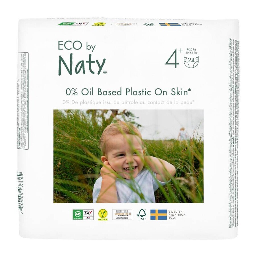 ECO BY NATY Disposable diapers 4+ (9-20 kg) 24 pcs 1×24 pcs