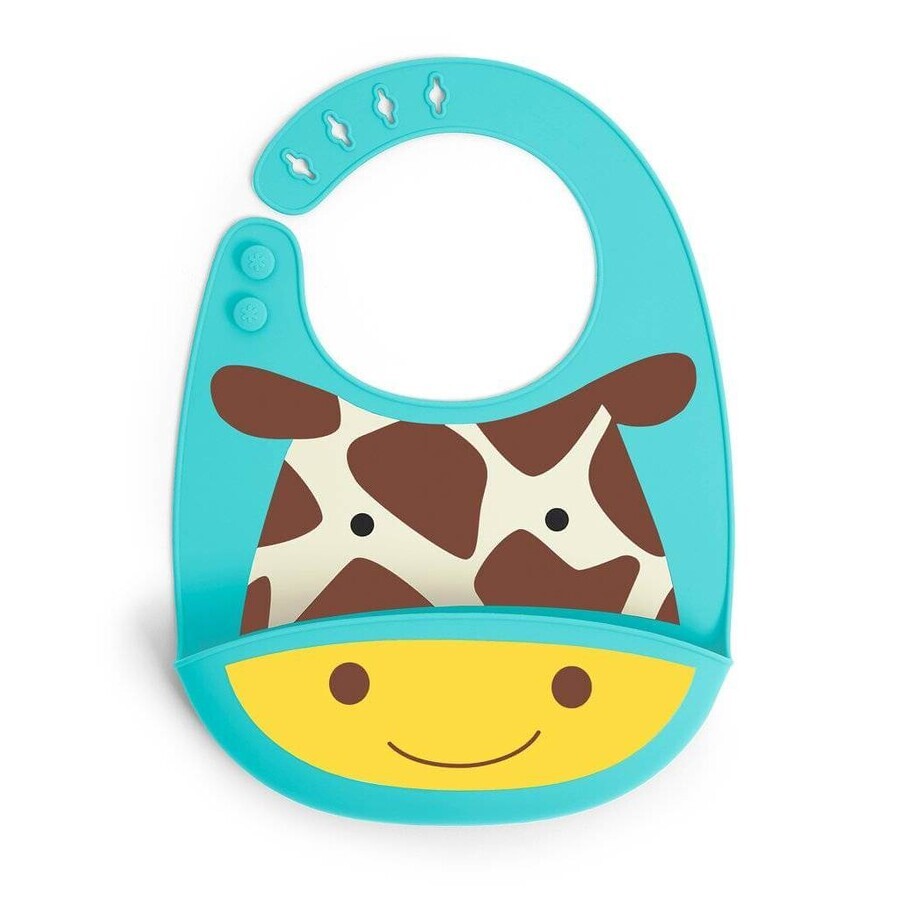 Zoo silicon bib Giraffe 6m+ 1×1 buc, bib