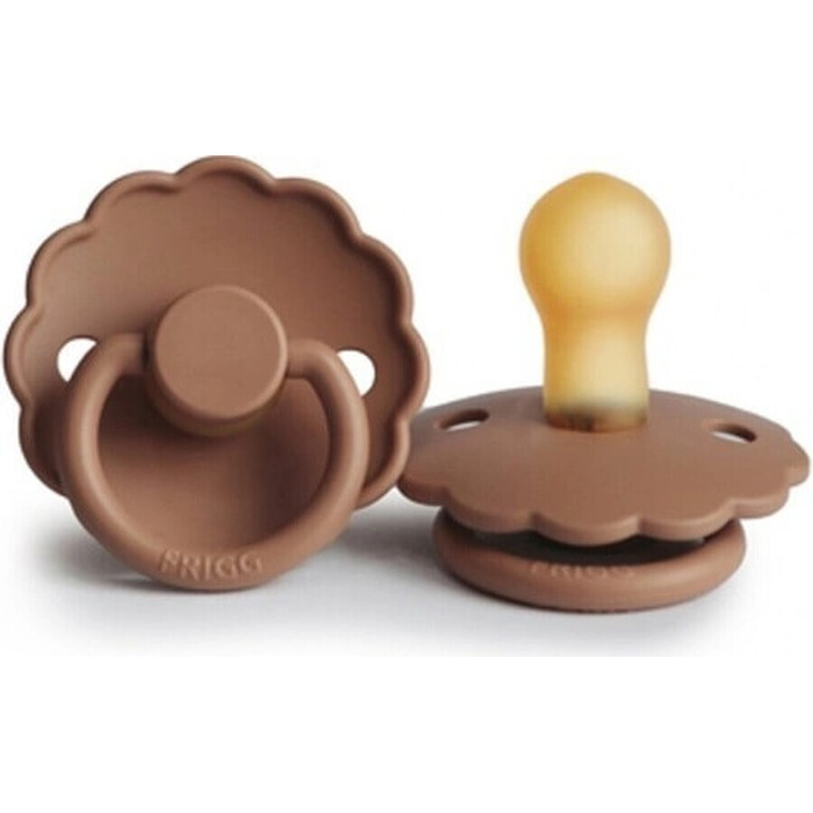 FRIGG Daisy Gummischnuller Pfirsich Bronze, 0-6m 1×1 Stück, Pfirsich Bronze, 0-6m 1×1 Stück, Schnuller