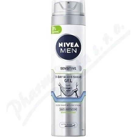 NIVEA Men Sensitive Shave 3 Day Shave Gel 1×200 ml, gel de rasage