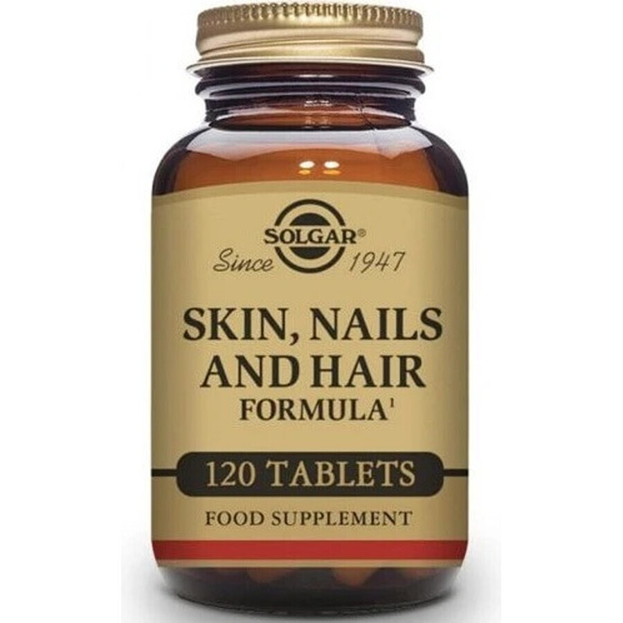 Solgar Haut, Nägel & Haare Formel für Haut, Haare und Nägel 120 Tabletten 1×120 tbl, Nahrungsergänzungsmittel