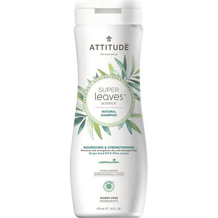 ATTITUDE Natural shampoo Super leaves with detoxifying effect - nourishing for dry and damaged hair 1×473 ml, natural shampoo