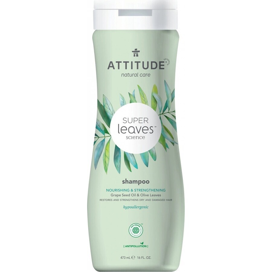 ATTITUDE Natural shampoo Super leaves with detoxifying effect - nourishing for dry and damaged hair 1×473 ml, natural shampoo