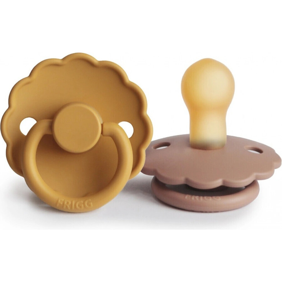 Fopspeen FRIGG Daisy Honey Gold/Rose Gold 1×2 stuks, voor kinderen van 0-6 m