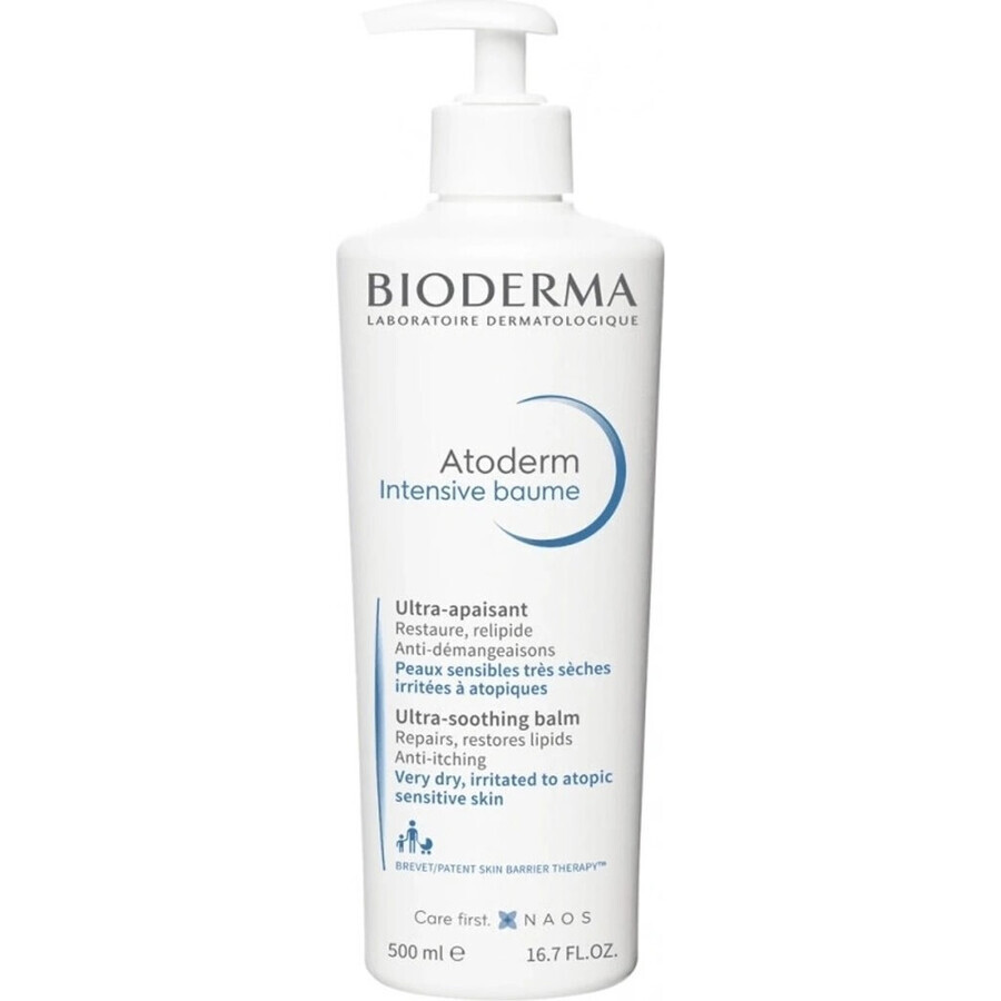 BIODERMA Atoderm Atoderm Baume émollient intensif pour le corps 1×500 ml, baume pour le corps pour les peaux atopiques et très sèches