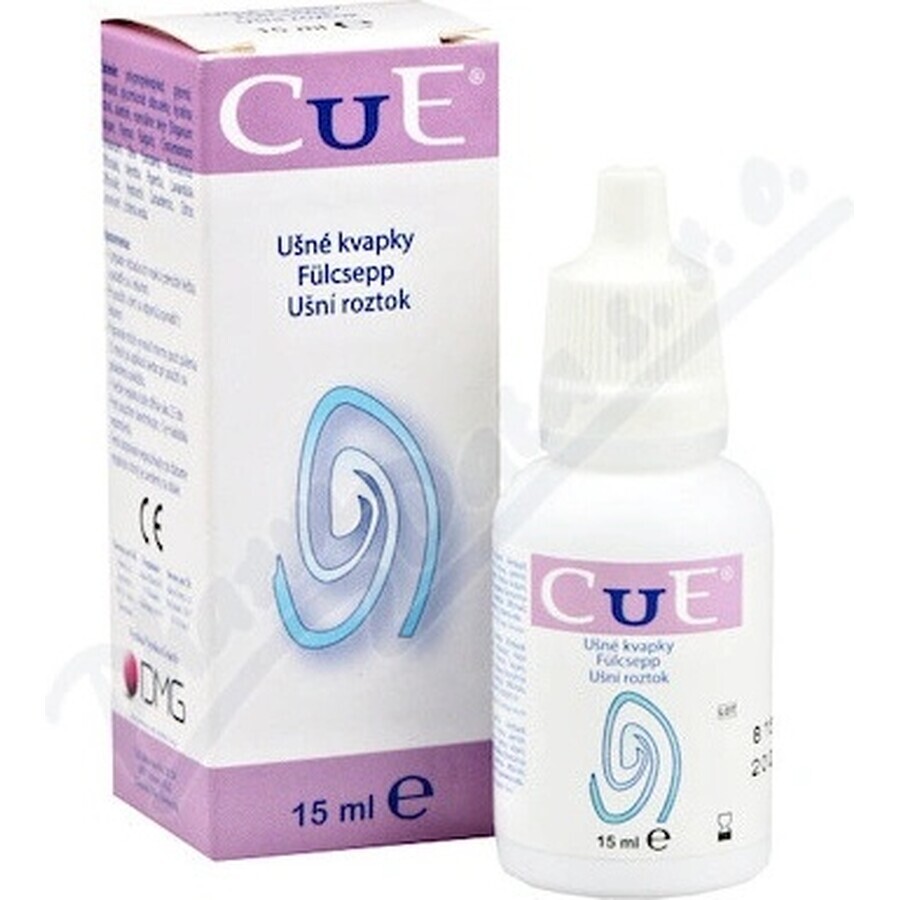 CUE oordruppels 1×15 ml, behandeling uitwendige gehoorgang