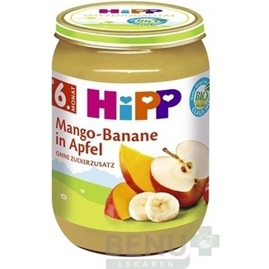 HiPP Biologische appels met mango en bananen 1×190 g, fruitsnack voor kinderen