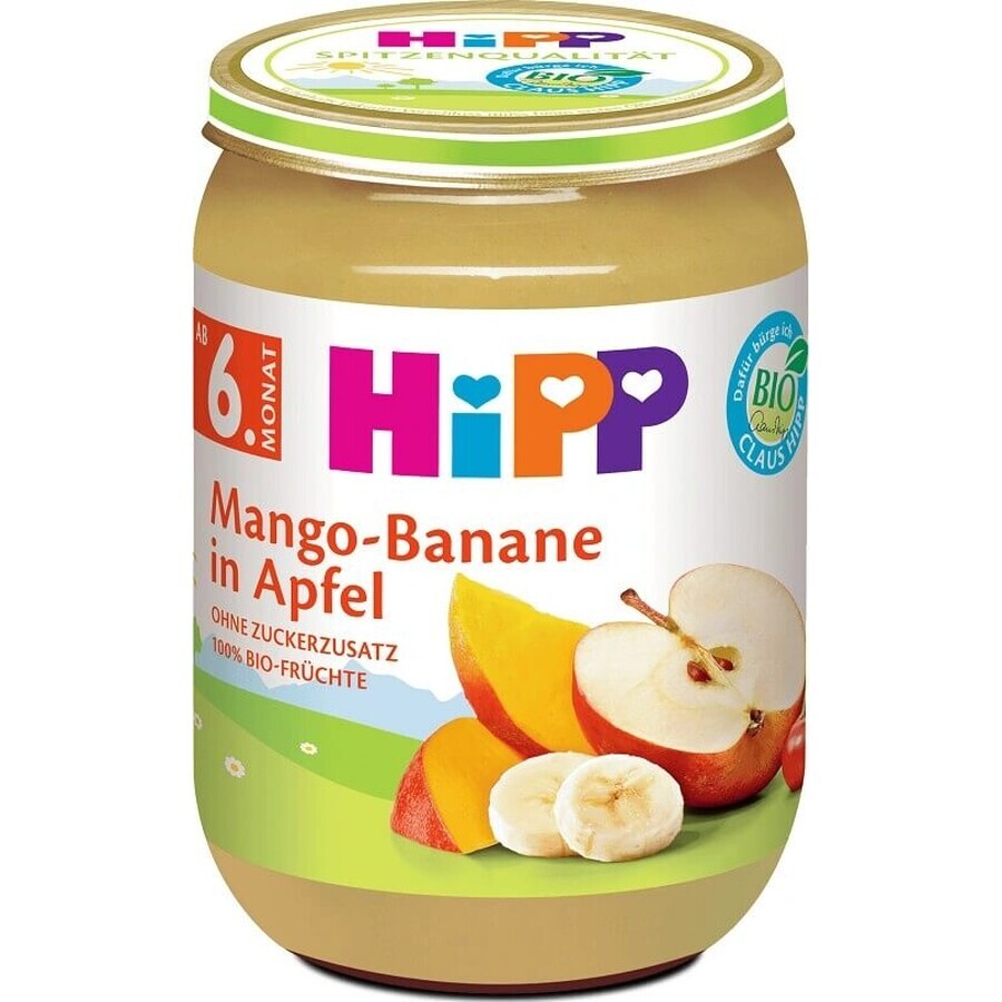 HiPP Biologische appels met mango en bananen 1×190 g, fruitsnack voor kinderen