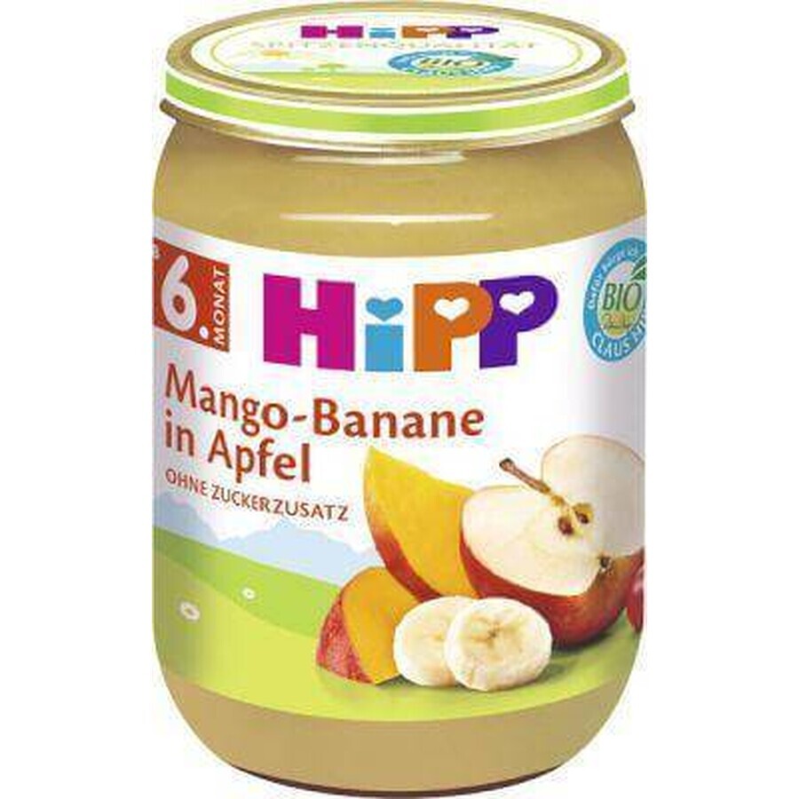 HiPP Biologische appels met mango en bananen 1×190 g, fruitsnack voor kinderen