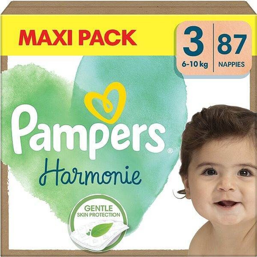 PAMPERS HARMONIE BABY DIAPERS V.3 6-10KG 87KS 1×87 buc, scutece în mărimea 3