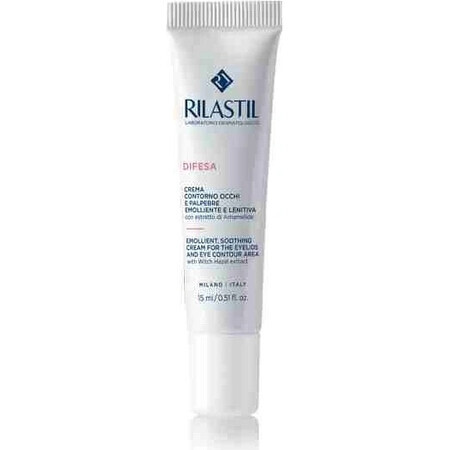 Rilastil Difesa Crema contorno occhi emolliente e lenitiva per pelli reattive 1×15 ml, crema contorno occhi