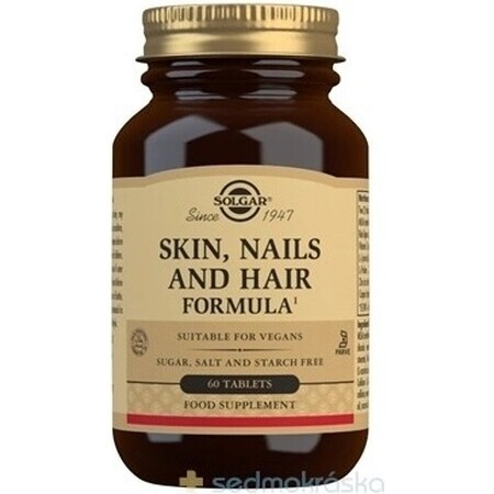 Solgar Skin, Nails & Hair Formula pour la peau, les cheveux et les ongles 60 comprimés 1×60 tbl, supplément nutritionnel