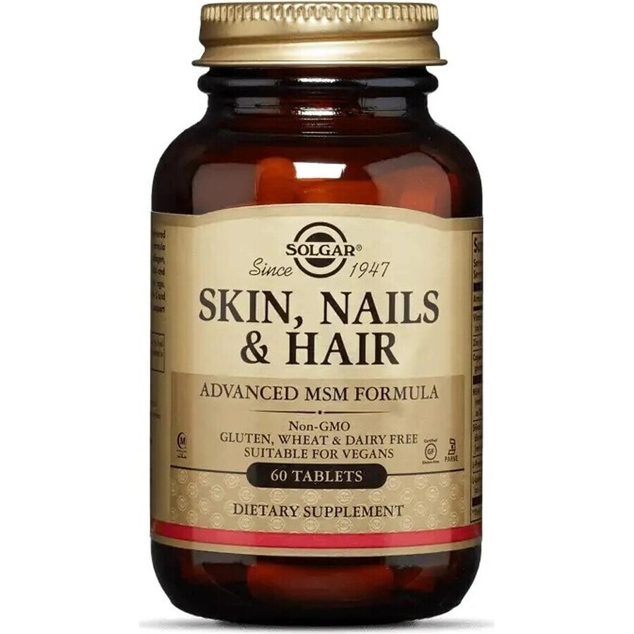 Solgar Skin, Nails & Hair Formula pour la peau, les cheveux et les ongles 60 comprimés 1×60 tbl, supplément nutritionnel