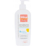 Mixa Baby Surgras Gel lavant corps et cheveux sans savon 1×250 ml, gel lavant pour bébés