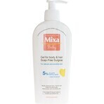 Mixa Baby Surgras Gel lavant corps et cheveux sans savon 1×250 ml, gel lavant pour bébés