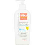 Mixa Baby Surgras Gel lavant corps et cheveux sans savon 1×250 ml, gel lavant pour bébés