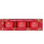 Yankee Candle 3x Sparkling Cinnamon 3x37 g glazen votiefkaars, geurkaars