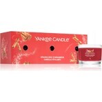 Yankee Candle 3x Sparkling Cinnamon 3x37 g glazen votiefkaars, geurkaars