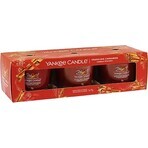 Yankee Candle 3x Sparkling Cinnamon 3x37 g glazen votiefkaars, geurkaars