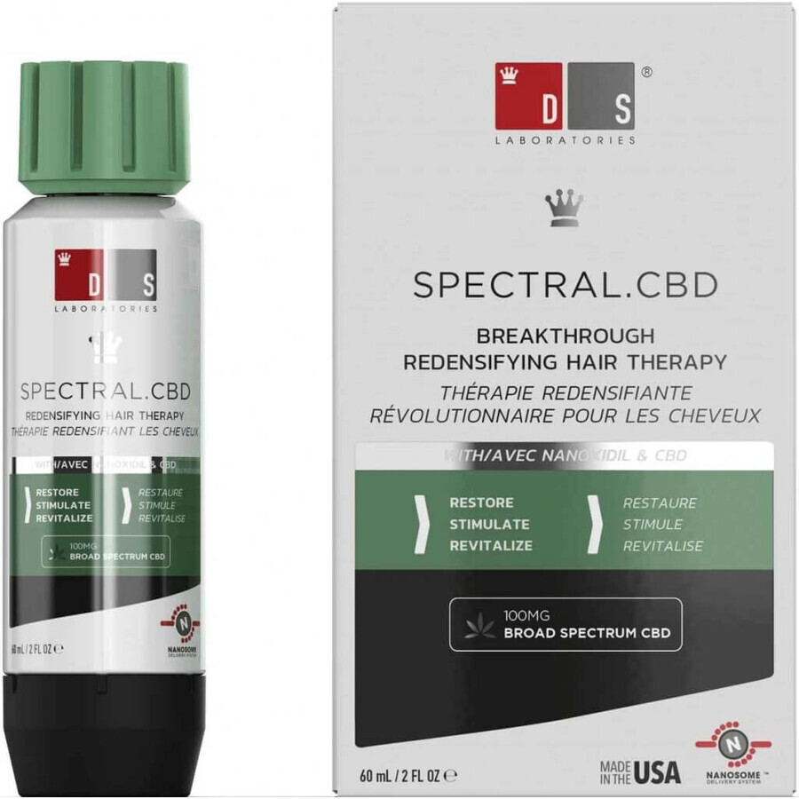 DS Laboratories siero anti-caduta dei capelli con Nanoxidil SPECTRAL CBD 60 ml 1×60 ml, siero anti-caduta dei capelli